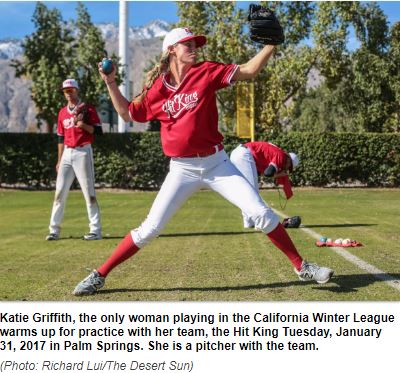 Katie Griffith, the only woman playing in the California